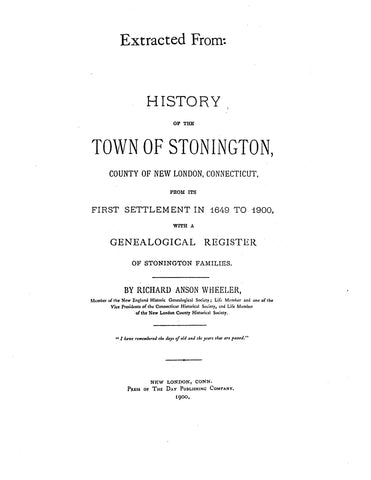 BABCOCK Family: (Extracted from History of Stonington, Connecticut) (Softcover)