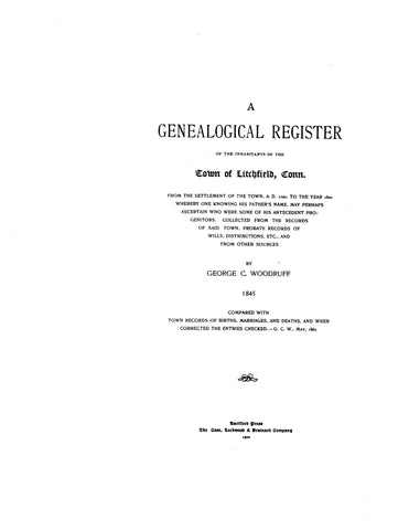 BALDWIN: Baldwin Genealogy (Extracted frin Genealogical Register of Litchfield, Connecticut) (Softcover)