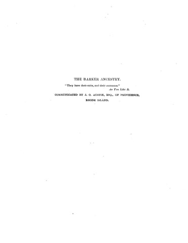 BARKER: The Barker Ancestry (Softcover)