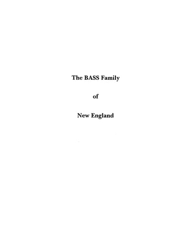 BASS: Extracted from Genealogy of Fourteen Families (Softcover)