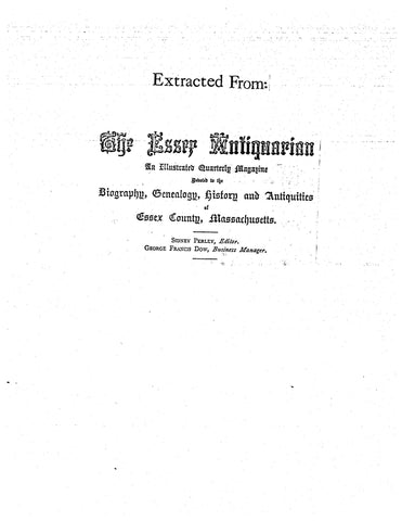 BATCHELDER: Batchelder Family of Beverly, Salem, and Wenham, Massachusetts (Extracted from Essex Antiquarian) (Softcover)