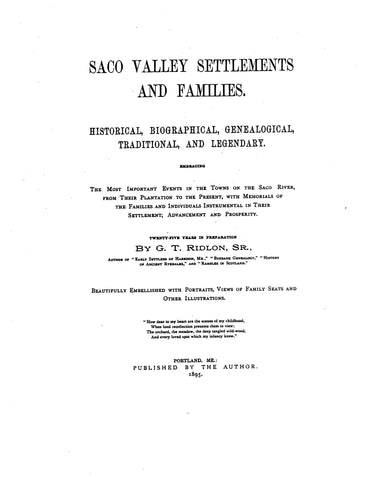 BEAN: The Bean Family of Saco, Maine (Extracted from Saco Valley Settlements) (Softcover)