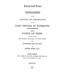 BEMIS: Extracted from Genealogies of Early Settlers of Watertown, Massachusetts (Softcover)
