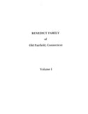 BENEDICT: Extracted from History and Genealogy of the Families of Old Fairfield, Connecticut (Softcover)