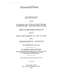 BENTLEY: Extracted from History of the Town of Stonington, Connecticut (Softcover)