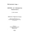 BICKNELL: Extracted from History of Weymouth, Massachusetts (Softcover)