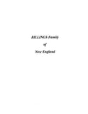 BILLINGS: Billings Family of New England (Extracted from Genealogy of Fourteen Families of New England) (Softcover)