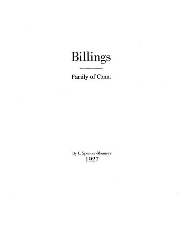 Billings Family of Connecticut (Softcover)