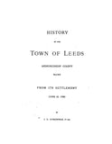 BOOTHBY: Extracted from History of the Town of Leeds, Maine (Softcover)