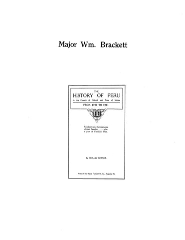 BRACKETT: Extracted from History of Peru, Maine (Softcover)