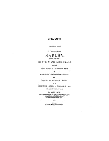 BREVOORT: Extracted from History of Harlem, New York (Softcover)