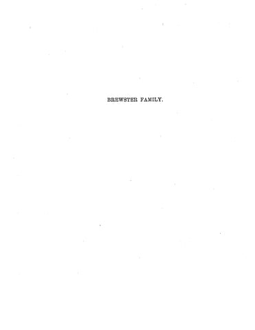 BREWSTER: Extracted from History of the Town of Stonington, Connecticut (Softcover)