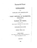 BROOKS: Extracted from Genealogies of Early Settlers of Watertown, Massachusetts (Softcover)