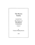 BROWN: Extracted from History of Woodstock, Connecticut (Softcover)