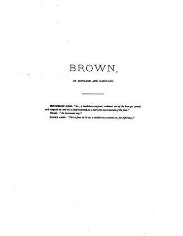 BROWN: Extracted from Genealogy of the Glassell Family (Softcover)