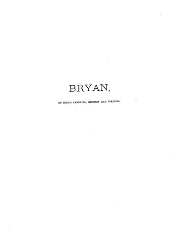 BRYAN: Extracted from History of South Carolina, Georgia, and Virginia (Softcover)