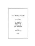 BUFFUM: Extracted from History of the Town of Richmond, New Hampshire (Softcover)