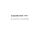BUTTERFIELD: Extracted from History of the Town of Goffstown, New Hampshire (Softcover)