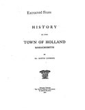 CARPENTER: Extracted from History of the Town of Holland, Massachusetts (Softcover)