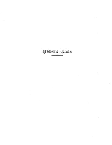CHADBORNE: Extracted from Saco Valley Settlements and Families (Softcover)