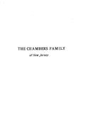 CHAMBERS: Extracted from Genealogy of Early Settlers in Trenton and Ewing, New Jersey (Softcover)