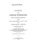 CHAPMAN: Extracted from History of the Town of Stonington, Connecticut (Softcover)