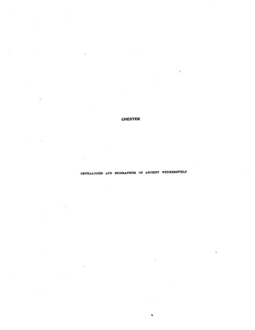 CHESTER: Extracted from History of Ancient Wethersfield, Connecticut (Softcover)