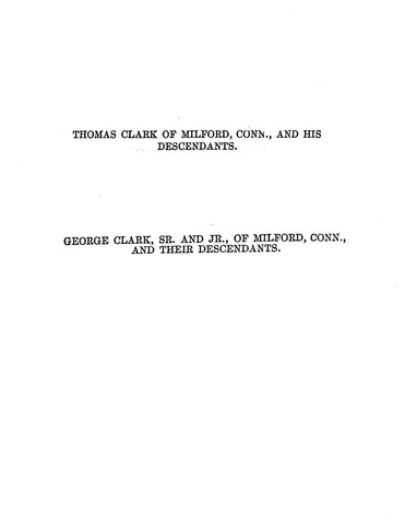 CLARK: Extracted from History of Milford, Connecticut (Softcover)