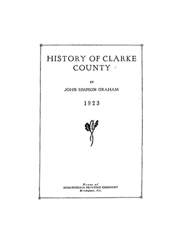 CLARKE, AL: History of Clarke County