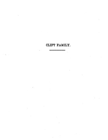 CLIFT: Extracted from History of the Town of Stonington, Connecticut (Softcover)