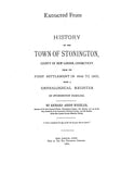 COATES: Extracted from History of the Town of Stonington, Connecticut (Softcover)