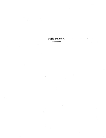 COBB: Extracted from History of the Town of Stonington, Connecticut (Softcover)