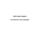 COLBY: Extracted from History of the Town of Goffstown, New Hampshire (Softcover)