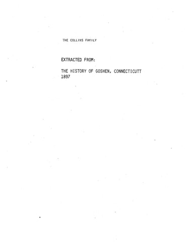 COLLINS: Extracted from History of Goshen, Connecticut (Softcover)