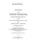 COLLINS: Extracted from History of the Town of Stonington, Connecticut (Softcover)