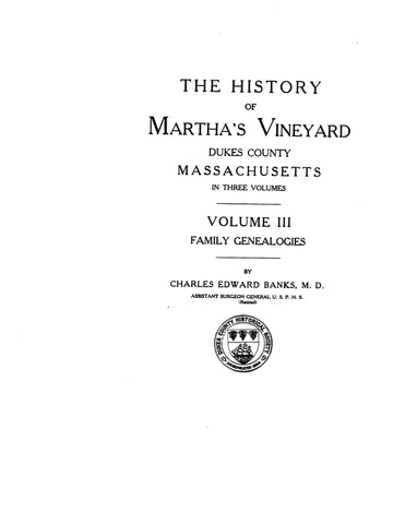 COTTLE: Extracted from History of Martha's Vineyard, Massachusetts (Softcover)