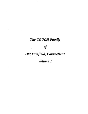 COUCH: Extracted from History of Old Fairfield, Connecticut (Softcover)