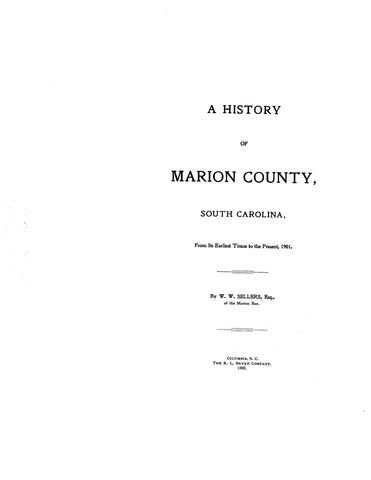CRAWFORD: Extracted from History of Marion County, South Carolina (Softcover)