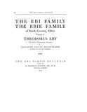 EBY:  Swiss Eby family, pioneer Millwrights & Millers of Lancaster Co. PA (family bulletin #2) 1924