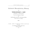 EBY:  Swiss Eby family, pioneer Millwrights & Millers of Lancaster Co. PA (family bulletin #2) 1924
