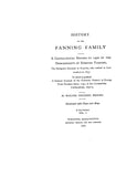 FANNING: History of the Fanning family; genealogical record to 1900 of the descendants of Edmund Fanning, who settled in CT in 1655