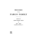 FARGO: Record of the Fargo family 1907