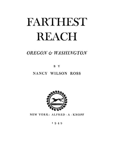 WASHINGTON, OREGON: Farthest Reach, Oregon and Washington