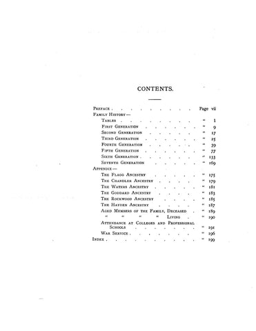 FLAGG: Descendants of Eleazer Flagg & his wife Huldah Chandler of Grafton, MA