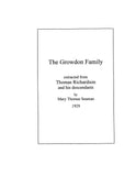 GROWDEN: The Growden Family extracted from Thomas Richardson and his descendants 1929