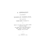 HARRIS: Genealogy of the descendants of Nicholas Harris, Fifth in descent from Thomas Harris of Providence, R I 1904