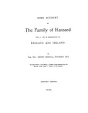 HASSARD - HAZARD; Some account of the family of Hassard with a list of descendants in England and Ireland. 1903