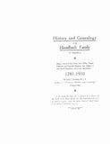 HASSELBACH: History and Genealogy of the Hasselbach family, being a record of the John Peter, John Phillip, Regina Elizabeth & Elizabeth Margaret 1910