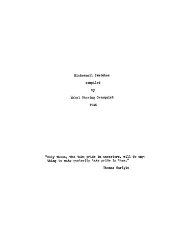 HICKERNELL: Sketches [descendants of David Hickernell of PA] 1945