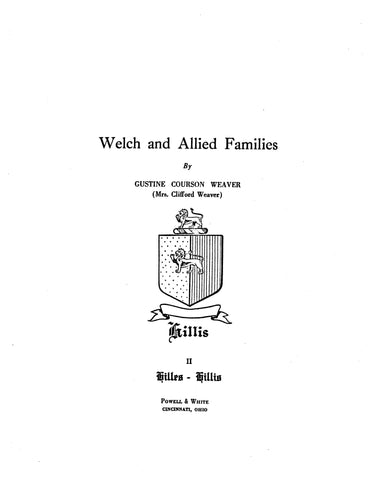 WELCH and Allied Families 1932